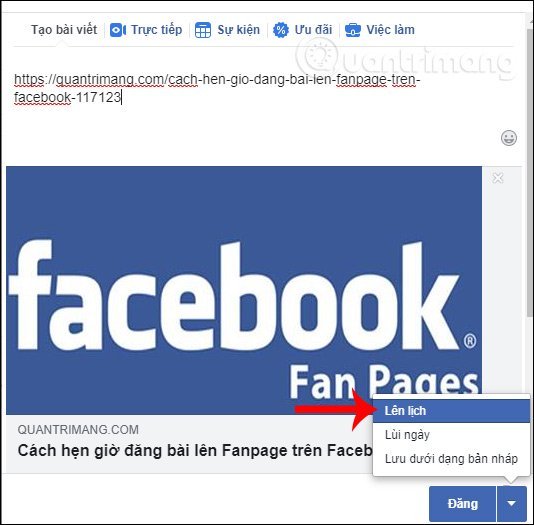 Cách hẹn giờ đăng bài lên Fanpage Facebook trong 5s