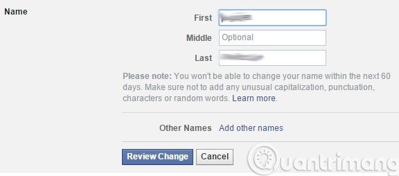 Cách đổi tên Facebook khi chưa đủ 60 ngày