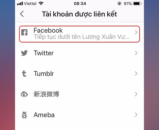 Cách liên kết instagram với facebook