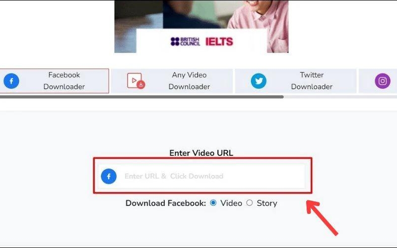 nhập URL vô thanh công cụ để tải video livetream trên facebook 