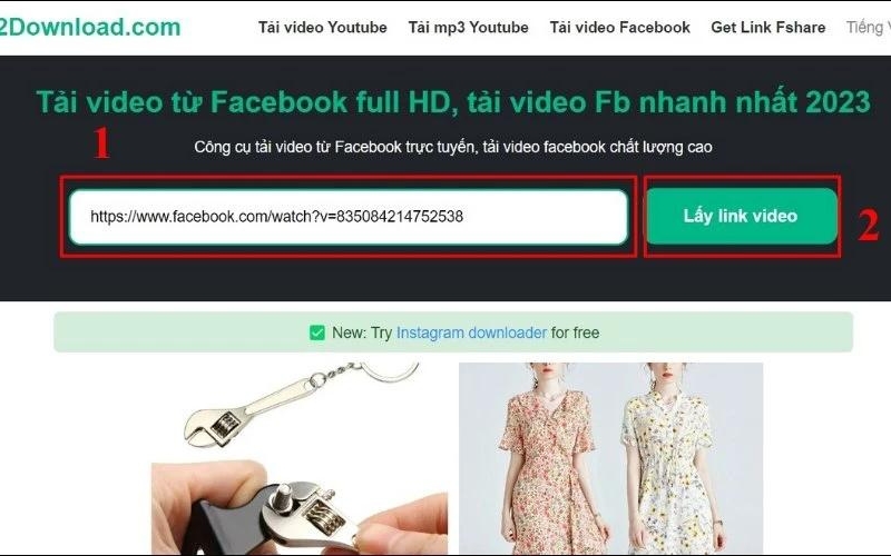 Chọn định dạng video để tải video về máy 