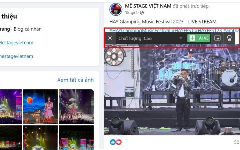 tải video livestream trên facebook với cốc cốc