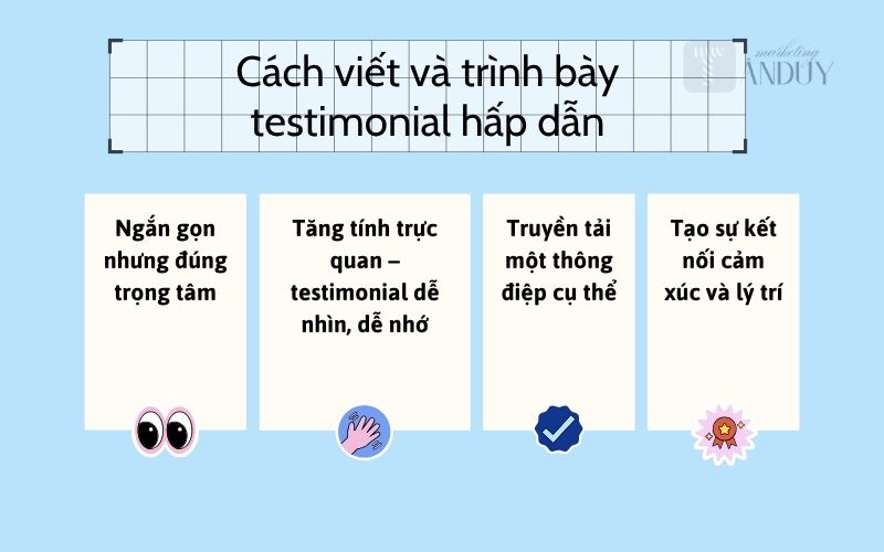 Cách viết và trình bày testimonial hấp dẫn khách hàng tiềm năng
