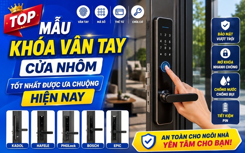 mẫu khóa vân tay cửa nhôm tốt nhất